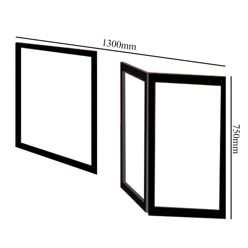 Impey Elevate Left Handed Option J Corner Half Bi-Fold Height Door 1000mm x 1000mm - White - EL-J-100100W-L