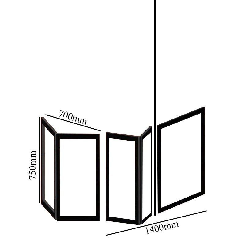 Impey Freeglide Right Handed Option E Corner Bi-Fold Half Height Door 1400mm X 700mm - White - FG-E-14070W-R