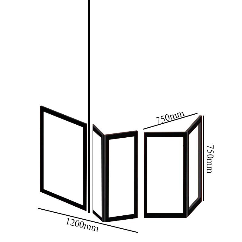Impey Freeglide Left Handed Option E Corner Bi-Fold Half Height Door 1200mm X 750mm - White - FG-E-12075W-L