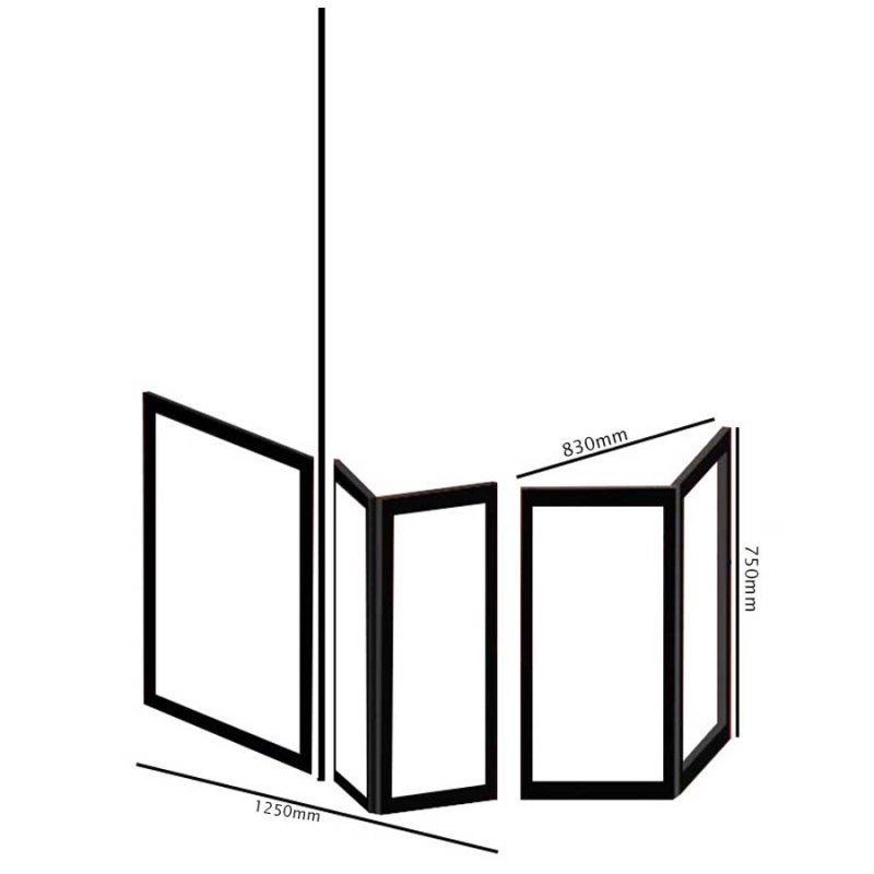 Impey Freeglide Left Handed Option E Corner Half Height Bi-Fold Door 1250mm X 830mm - White - FG-E-12583W-L