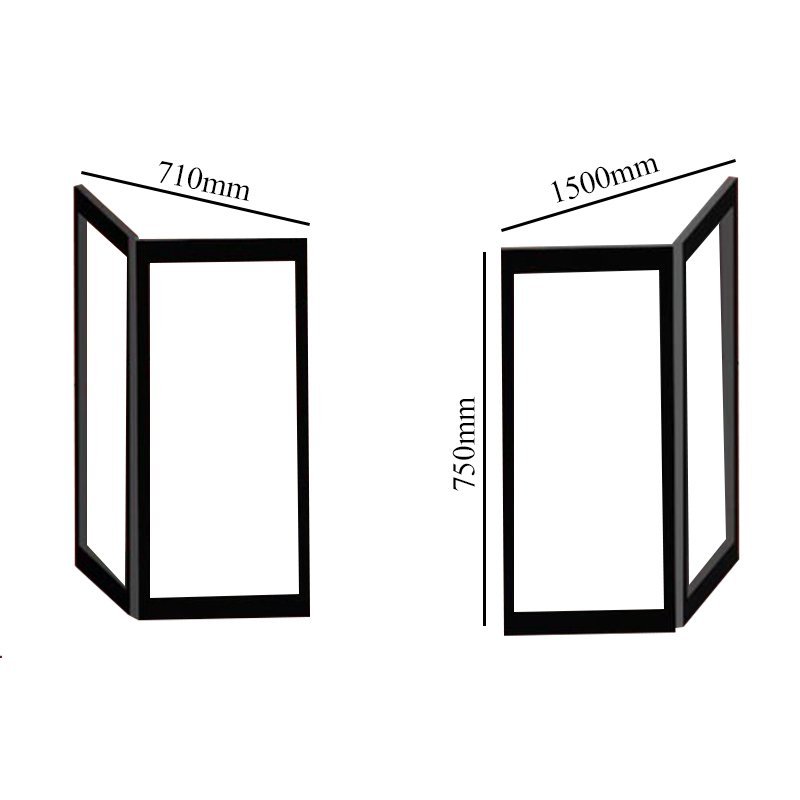 Impey Freeglide Right Handed Option H Bi-Fold Corner Half Height Door 1500mm X 710mm - White - FG-H-15071W-R