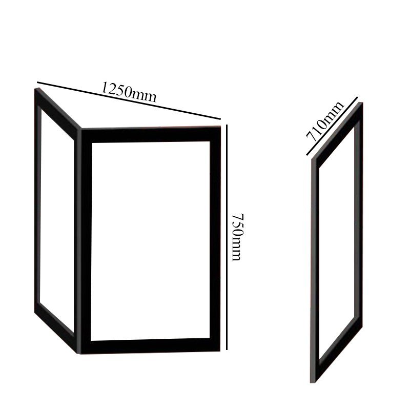 Impey Freeglide Left Handed Option J Corner Bi-Fold Half Height Door 1250mm X 710mm - White - FG-J-12571W-L