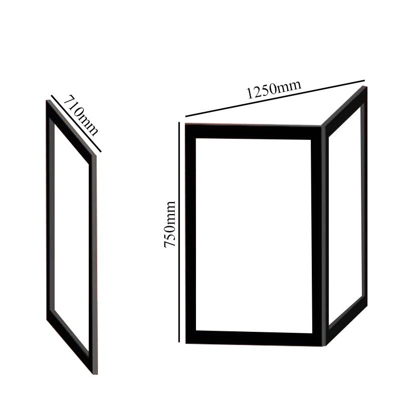 Impey Freeglide Right Handed Option J Corner Bi-Fold Half Height Door 1250mm X 710mm - White - FG-J-12571W-R