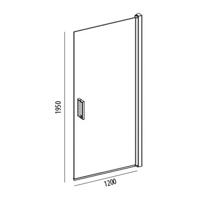 Merlyn 8 Series 1200mm Wide Frameless Pivot Shower Door and Inline Panel with Tray - 8mm Glass - S8FPI120HB