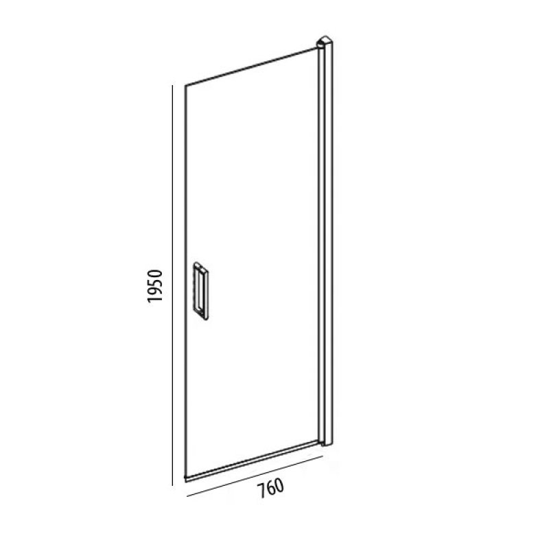 Merlyn 8 Series 760mm Frameless Pivot Shower Door with 760mm x 760mm Tray - 8mm Glass - S8FPV76B - 760mmx1950mm