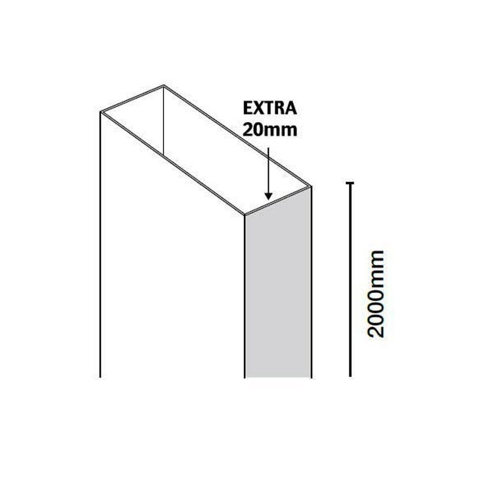 Merlyn Black Sliding Shower Door Extension Profile 20mm Adjustment - Matte Black - BLKFSLEXT