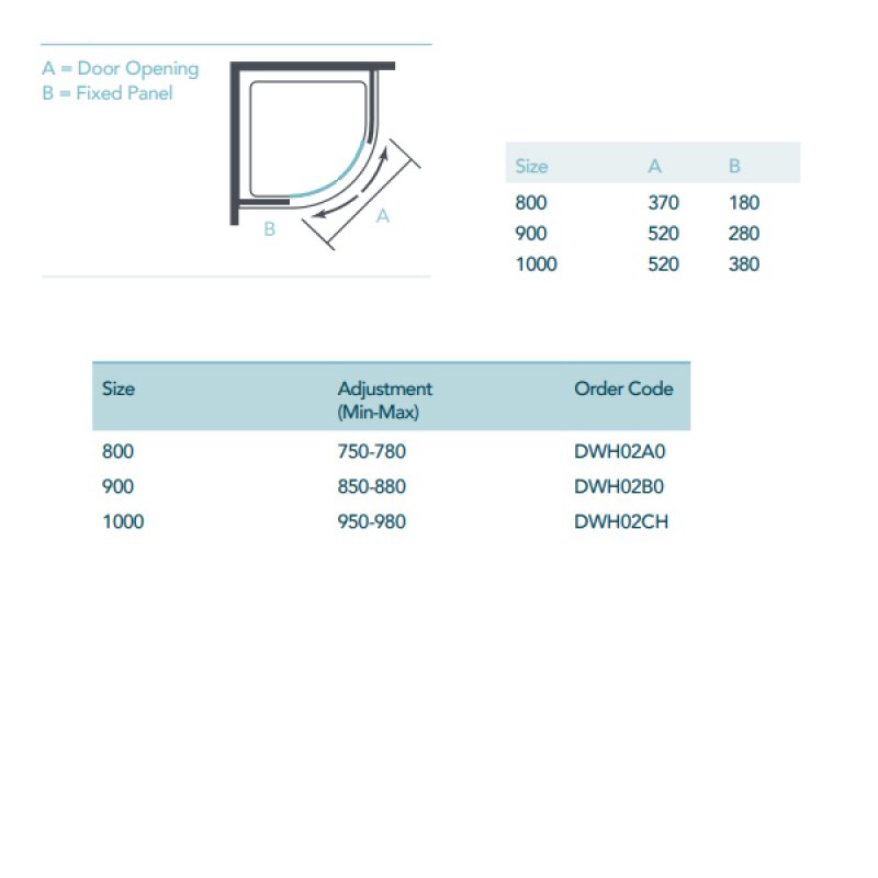 Merlyn Ionic Essence 1000mm x 1000mm Framed Double Quadrant Shower Enclosure - 8mm Glass - DWH02CH