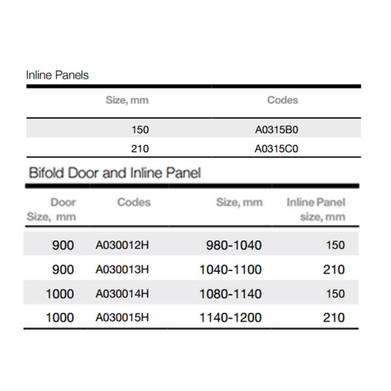 Merlyn Ionic Express 1080mm-1140mm Wide Bi-Fold Shower Door and Inline Panel 6mm Glass - A030014H