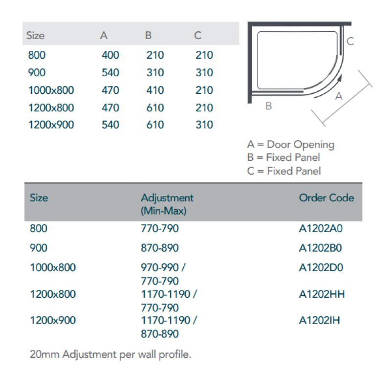 Merlyn Ionic Source Quadrant Shower Enclosure 800mm x 800mm - 6mm Glass - A1202A0