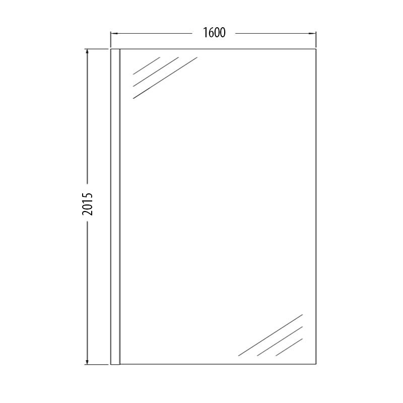 Merlyn Ionic 1600mm Wide Wet Room Glass Shower Panel - 8mm Glass - A0409H0 - 1600mmx1900mm