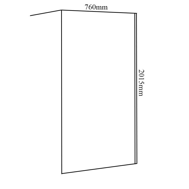 Merlyn Ionic 760mm Wide Wet Room Glass Shower Panel - 8mm Glass - A0409N0 - 760mmx1900mm