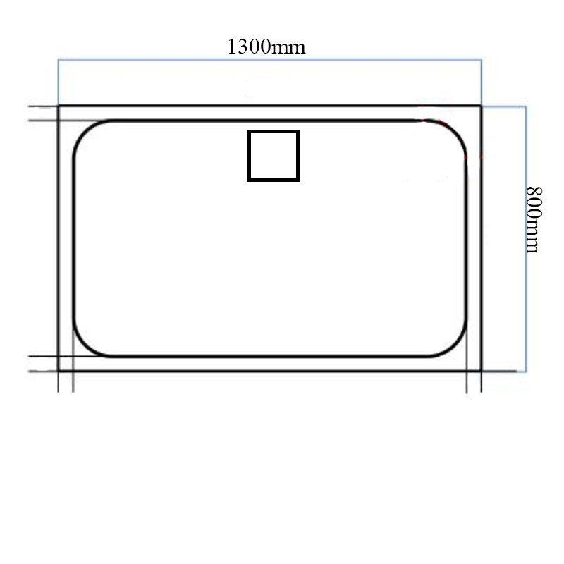 Merlyn Level25 Rectangular 1300mm x 800mm Shower Tray with Waste - White - L138RT - 1300mmx25mmx800mm