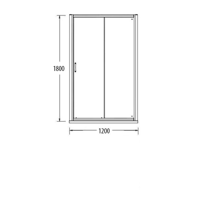 Merlyn Mbox Loft 1200mm Wide Sliding Shower Door - 6mm Clear Glass - MBS1200/1800