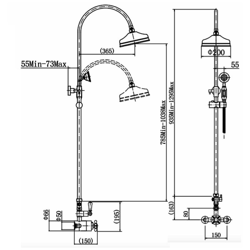 Niagara Arlington Traditional Thermostatic Exposed Mixer Shower In Chrome - 9303