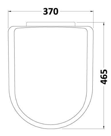 Nuie White Contemporary D Shaped Soft Close Toilet Seat - NTS002 - 367mmx61mmx465mm