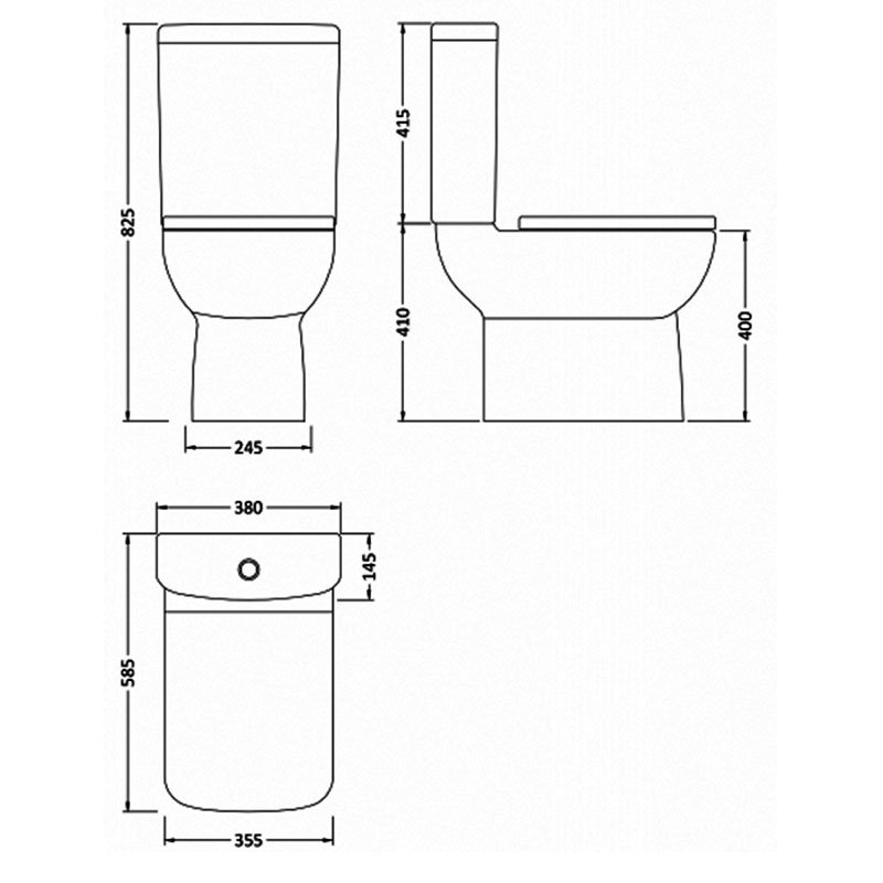 Nuie Melbourne White Contemporary 1 Tap Hole 550mm Basin & Pedestal - CML002 - 550mmx840mmx475mm