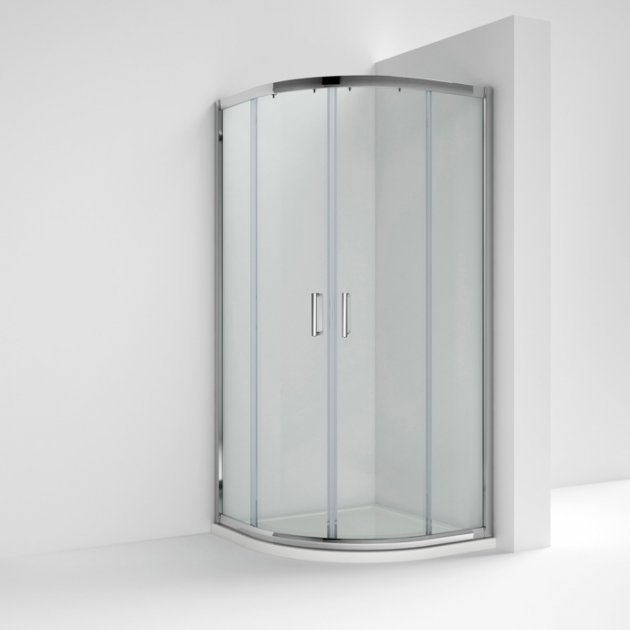 Nuie Ella 5mm Glass Quadrant Shower Enclosure with Square Handle 900mm x 900mm - Clear - ERQ9H5 - 900mmx1850mmx900mm