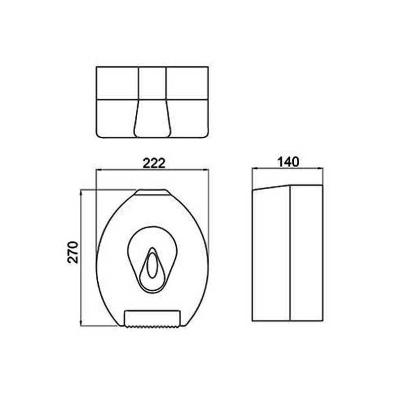 Nymas Nyma PRO Plastic Toilet Roll Dispenser - White - 140301/WH
