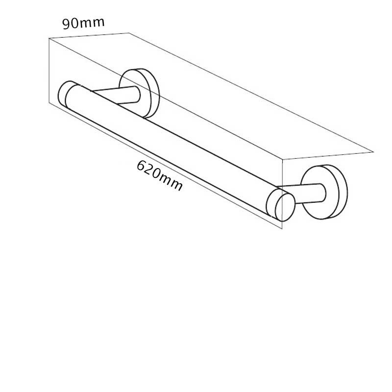 Nymas NymaSTYLE Straight Grab Rail with Concealed Fixings 620mm Length - Satin - 311462/SS - 93mm