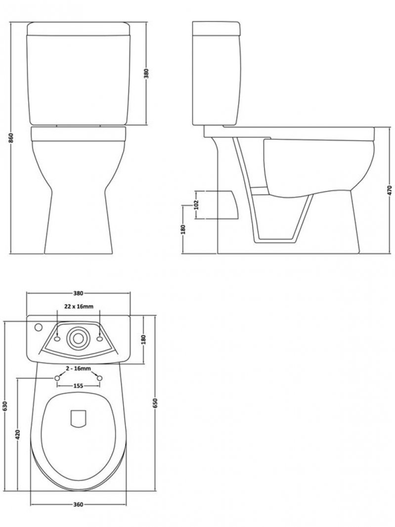 Nuie Doc M Pack White Contemporary Comfort Height Pan & Cistern - NCS500 - 370mmx870mmx650mm