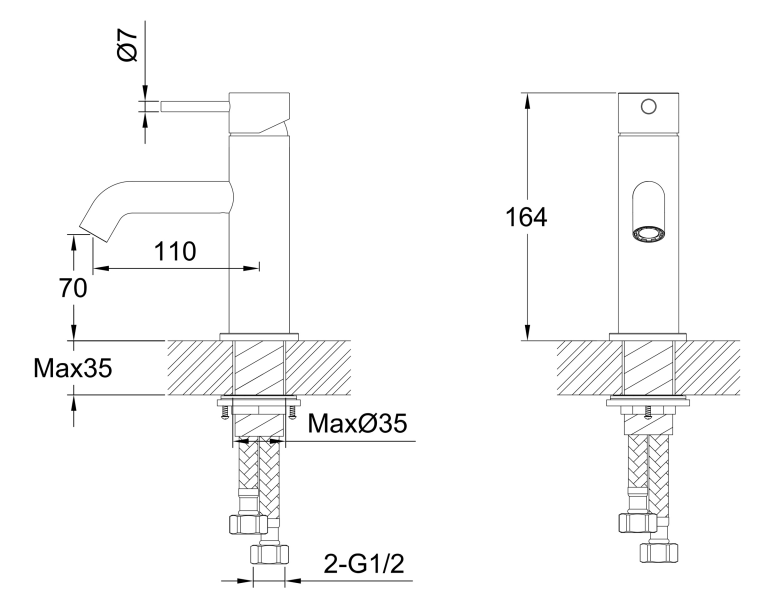 JTP Inox Single Lever Basin Mixer - Stainless Steel - IX008A
