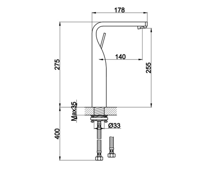 JTP Curve Single Lever Basin Mixer - Chrome - 72179