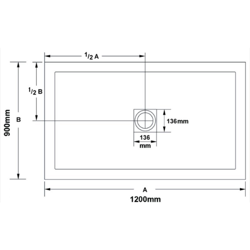 April Waifer Modern Anti-Slip Surface Slate Effect Rectangular Shower Tray 1200mm x 900mm - Black - 560/999