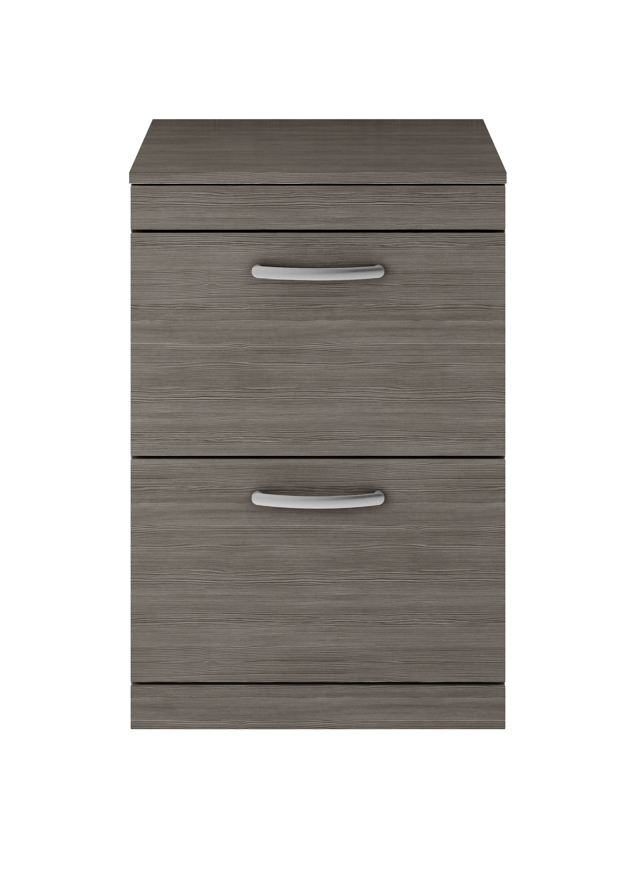 Nuie Athena Brown Grey Avola Contemporary 600 Floor Standing 2-Drawer Vanity With Worktop - ATH032W 