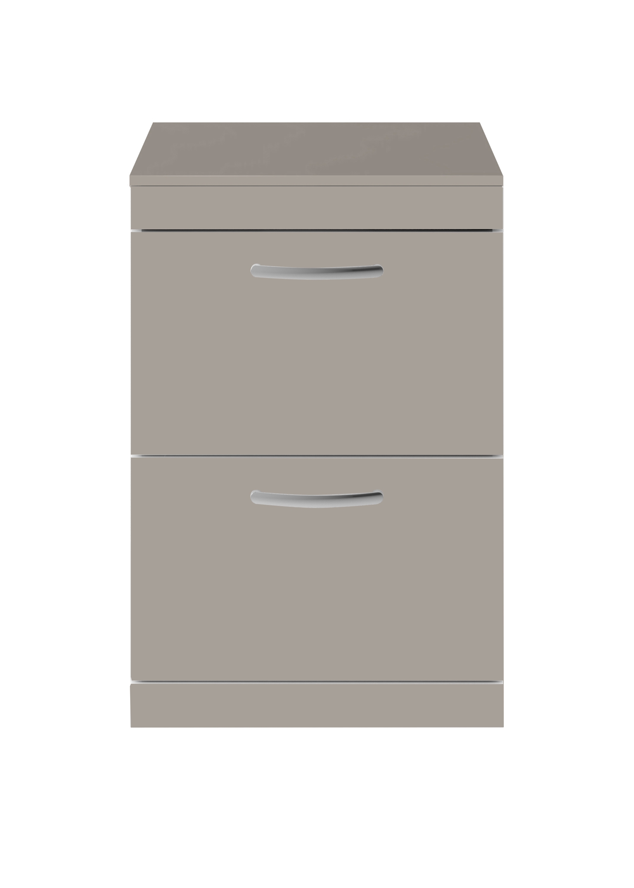 Nuie Athena Stone Grey Contemporary 600 Floor Standing 2-Drawer Vanity With Worktop - ATH035W 