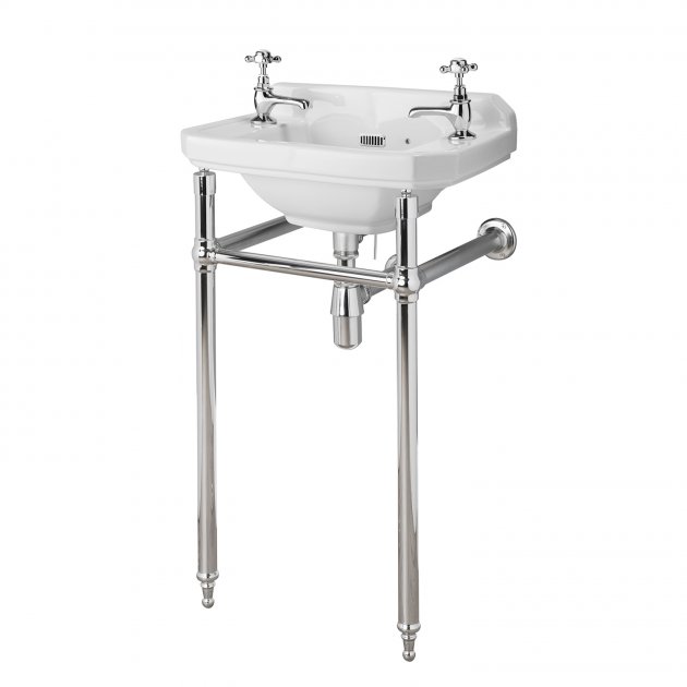 Hudson Reed Richmond Adjustable 500-560mm Wide Traditional Washstand Basin - Chrome - NLA001 