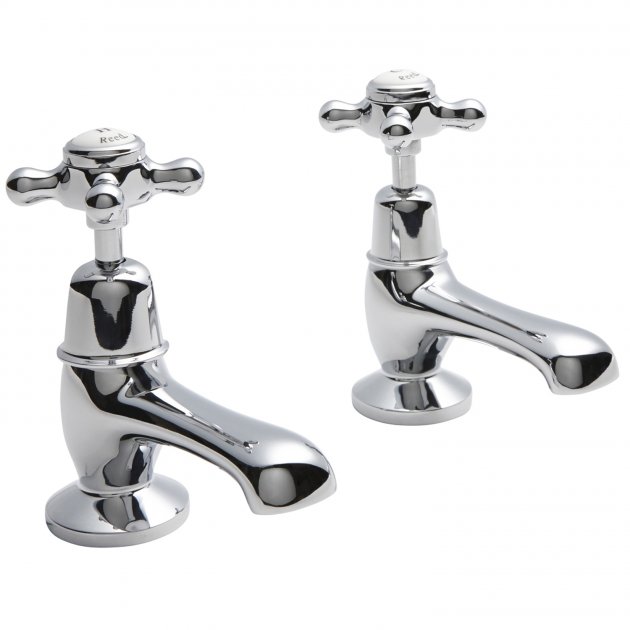 Hudson Reed White Topaz With Crosshead Basin Taps - BC301DX 