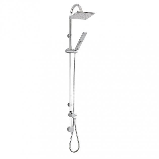 Hudson Reed Modern Fixed Head and Pencil Handset with Worth Shower Kit  - Chrome - A3116 