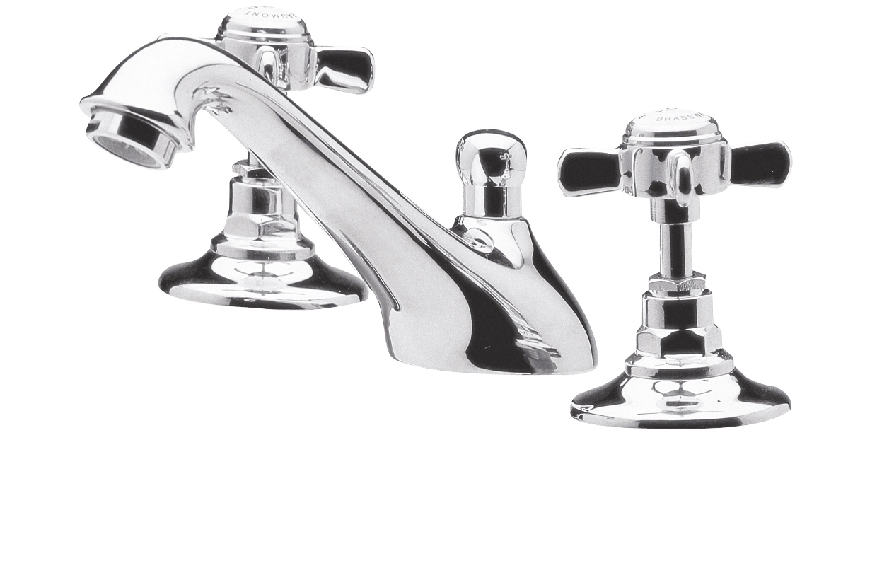 Nuie Beaumont Chrome Traditional 3 Tap Hole Basin Mixer - I307X 