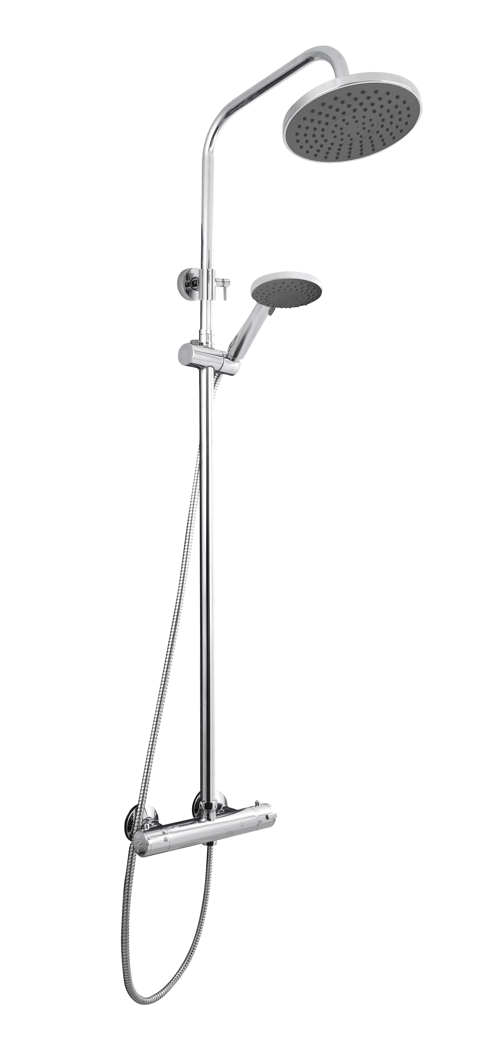 Nuie Complete Showers Chrome Contemporary Thermostatic Bar Shower With Kit - JTY375 