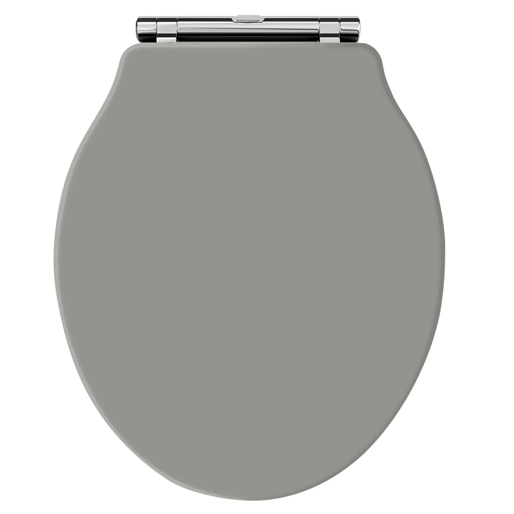 Hudson Reed Chancery Traditional Soft Close Toilet Seat Chrome Hinges - Storm Grey - LOS298 