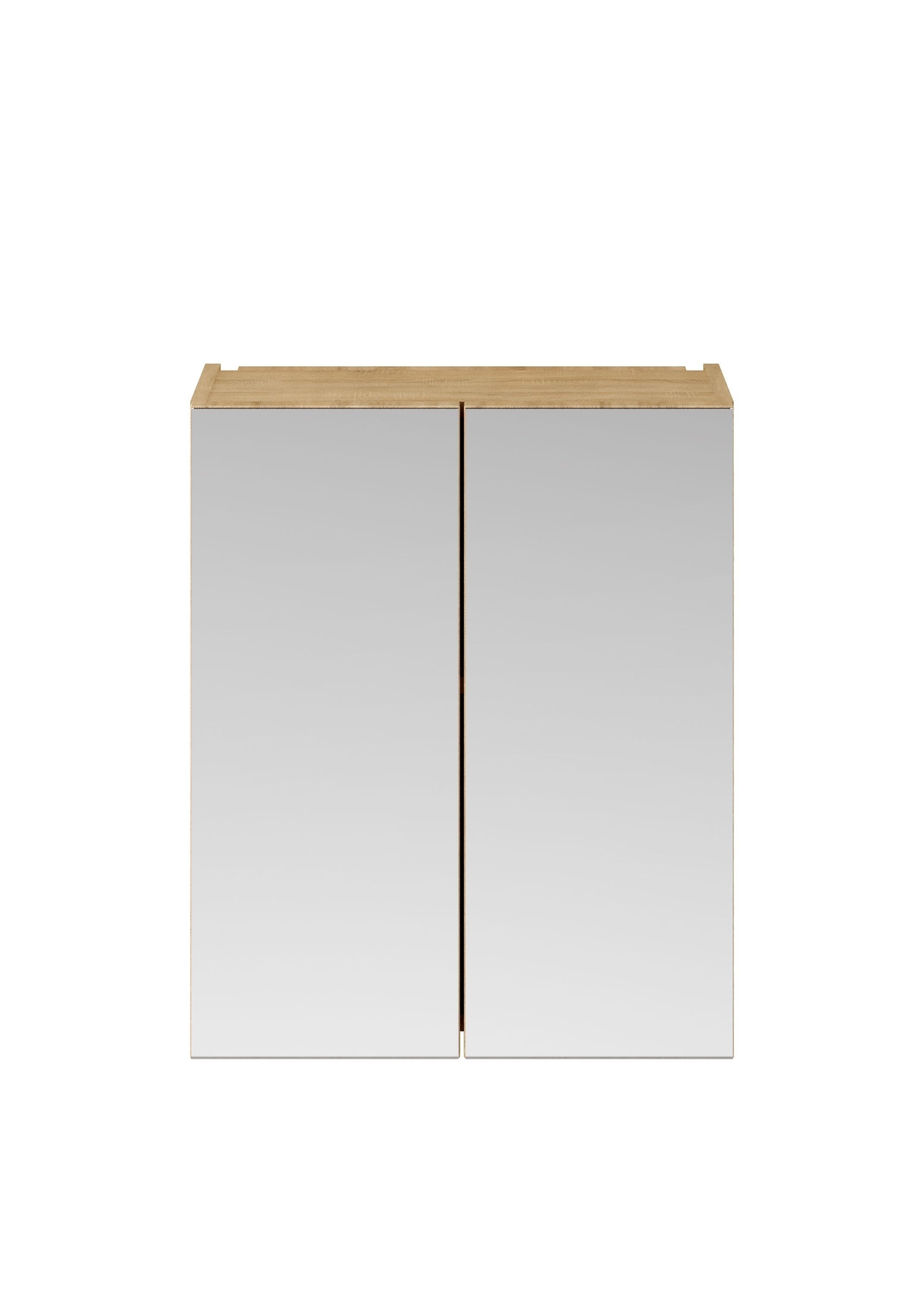 Nuie Athena (50/50) Mirrored Cabinet 600mm Wide - Natural Oak- MOC623 