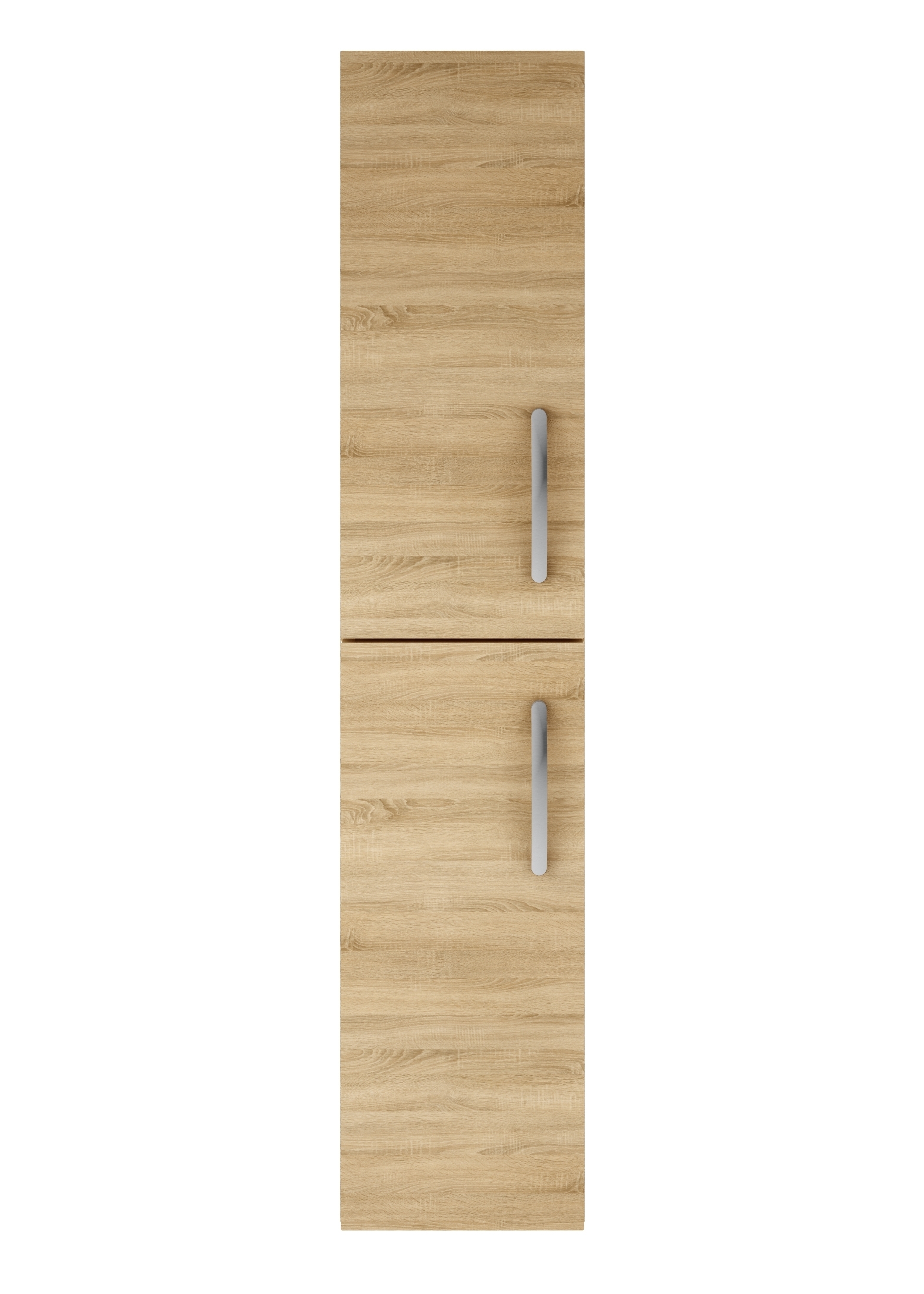 Nuie Athena 2-Door Wall Hung Tall Unit 300mm Wide - Natural Oak - MOC662 