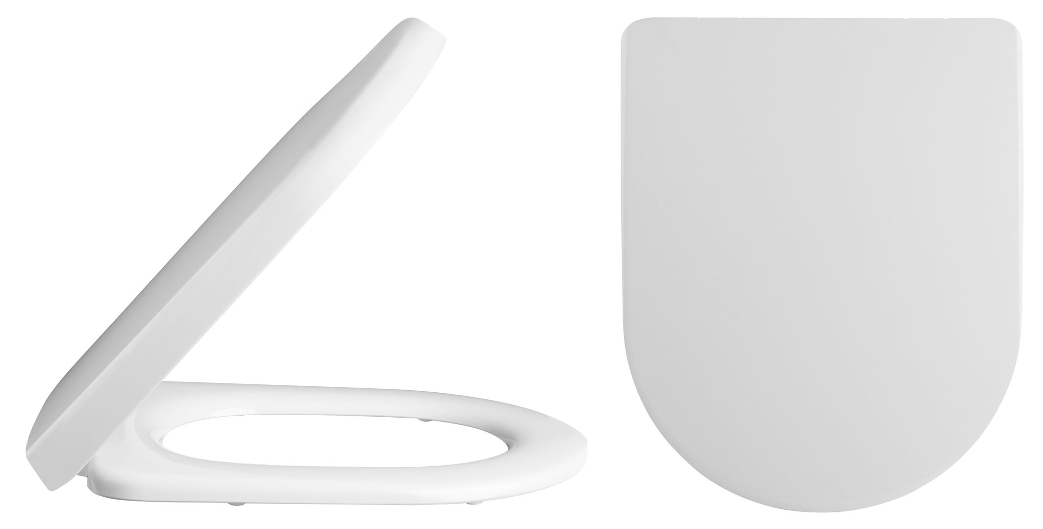 Nuie Asselby D-Shape Soft Close Hinge Thermoplastic Toilet Seat - White - NTS007 