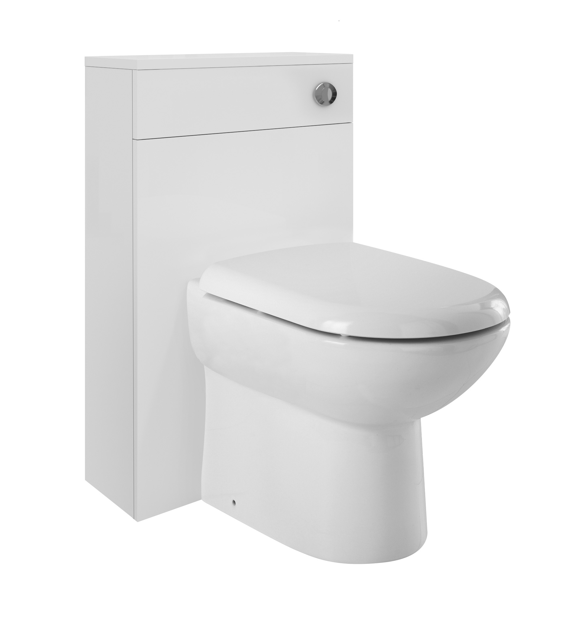 Nuie Wall WC Toilet Unit  Design Back 500mm Wide - Gloss White - NVM141 