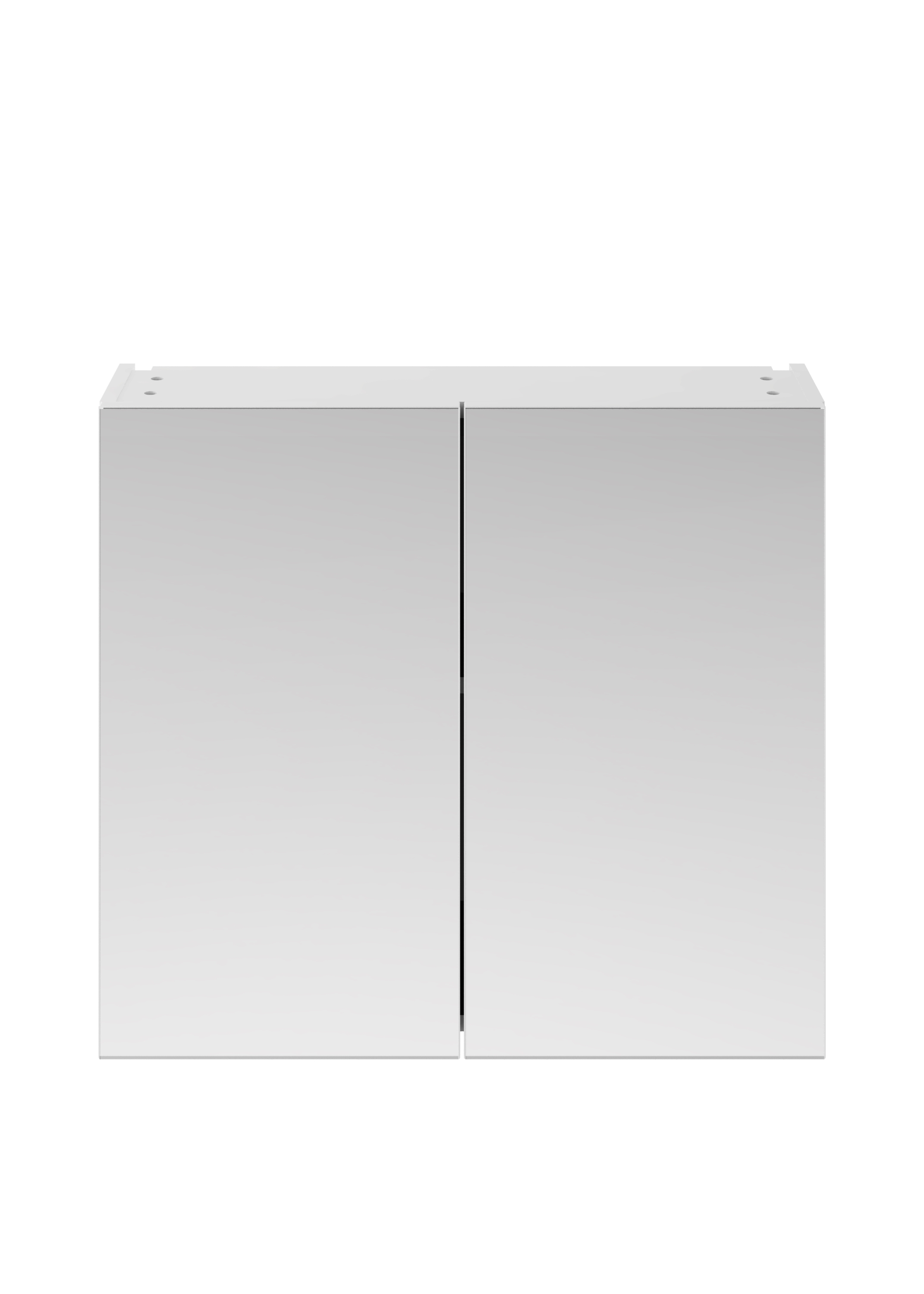 Nuie Athena 800mm Wide Mirrored Cabinet - Gloss White - OFF119 