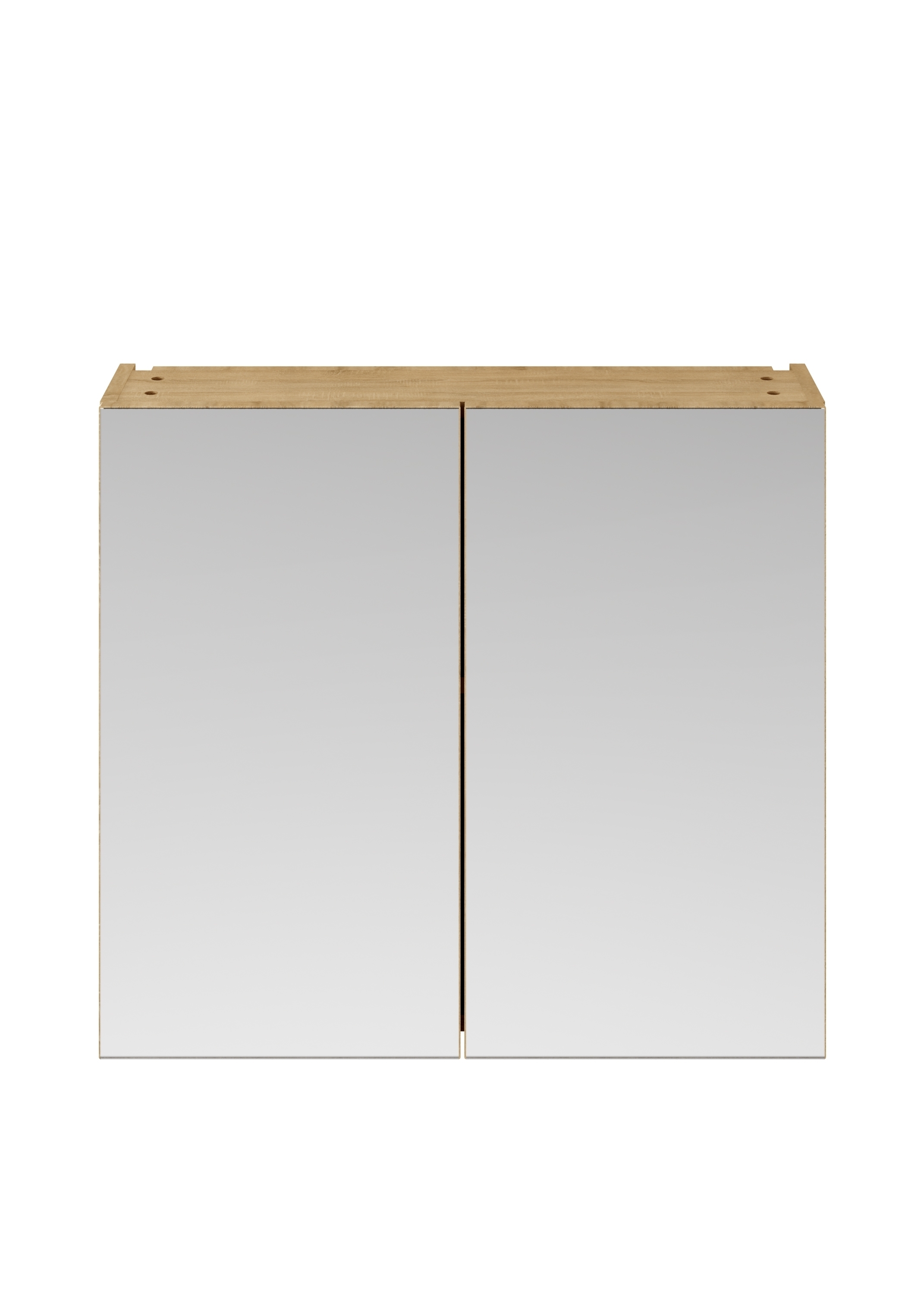 Nuie Athena (50/50) Mirrored Cabinet  800mm Wide - Natural Oak - OFF319 
