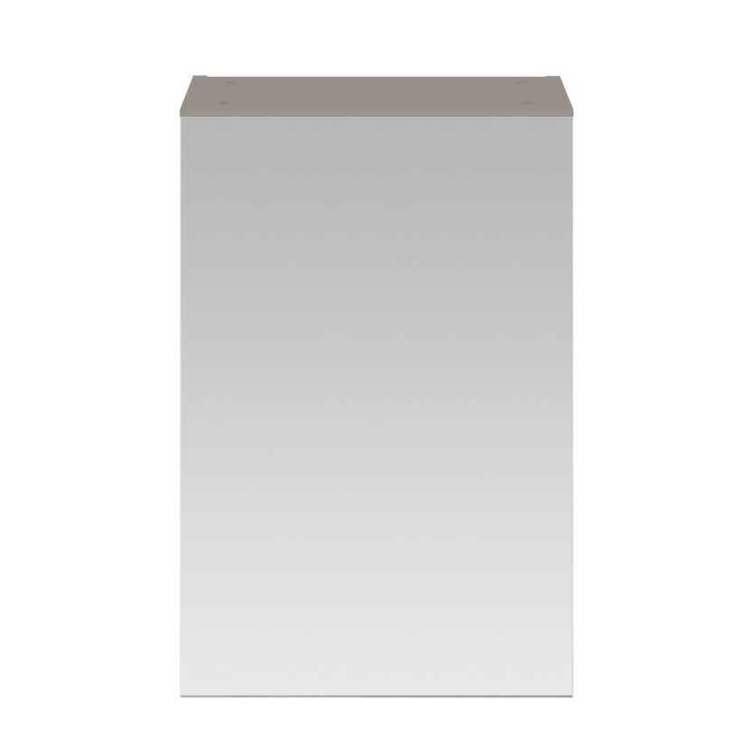 Nuie Athena 1-Door Mirrored Bathroom Cabinet 715mm High x 450mm Wide - Stone Grey - OFG516 