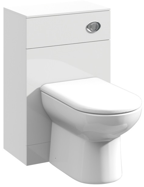 Nuie Mayford Gloss White Contemporary 500mm WC Unit - PRC141 
